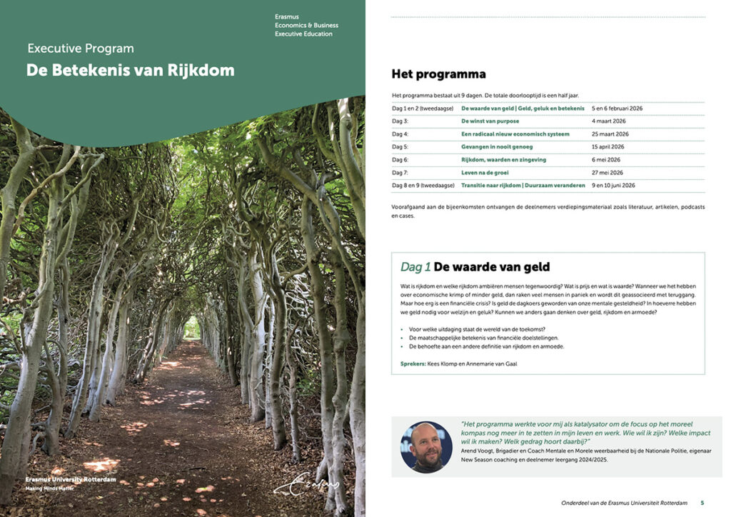 Brochure De Betekenis van Rijkdom